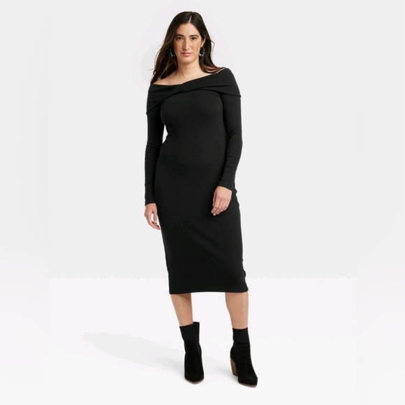 Women's Long Sleeve Midi Bodycon Dress - Universal Thread - Picture 1 of 3